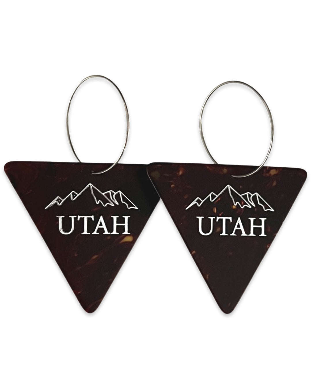 UTAH Tortoise Triangle Single Guitar Pick Earrings