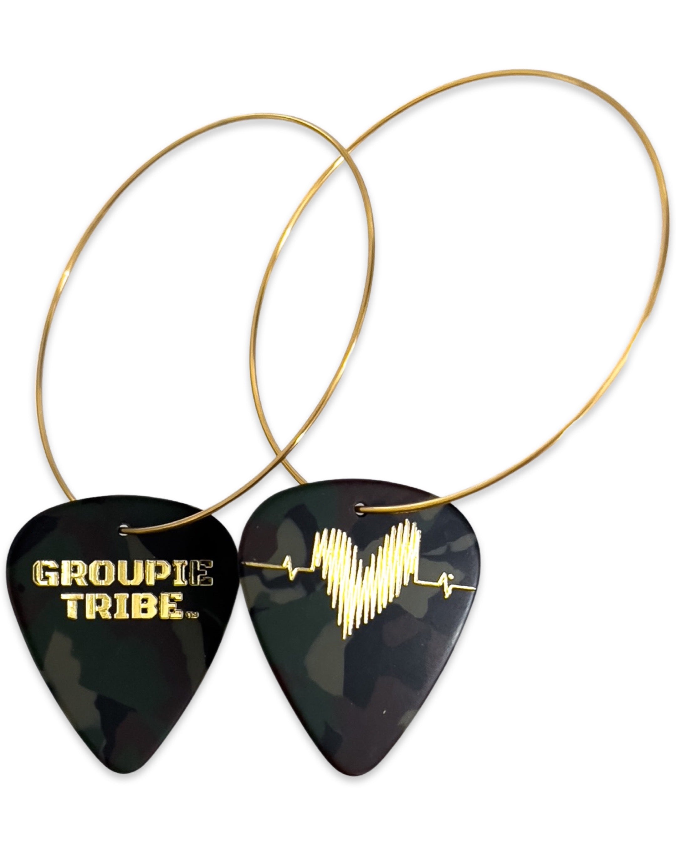 Groupie Tribe Camo Reversible Single Guitar Pick Earrings