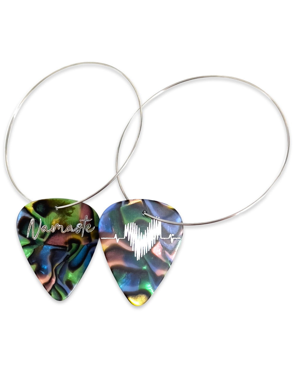 WS Namaste Multicolor Reversible Single Guitar Pick Earrings