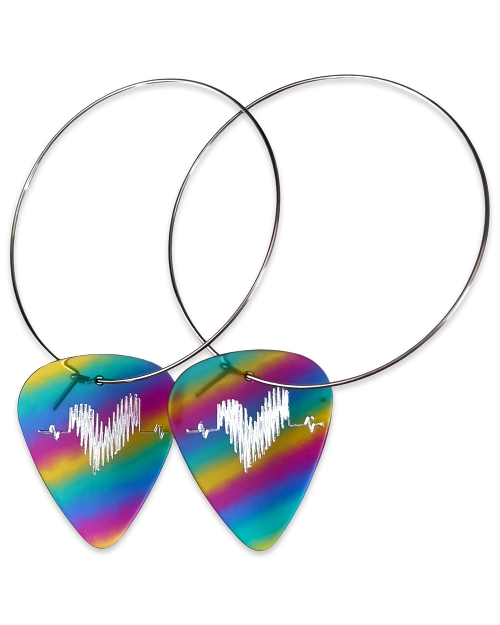WS Groupie Love Rainbow Single Guitar Pick Earrings