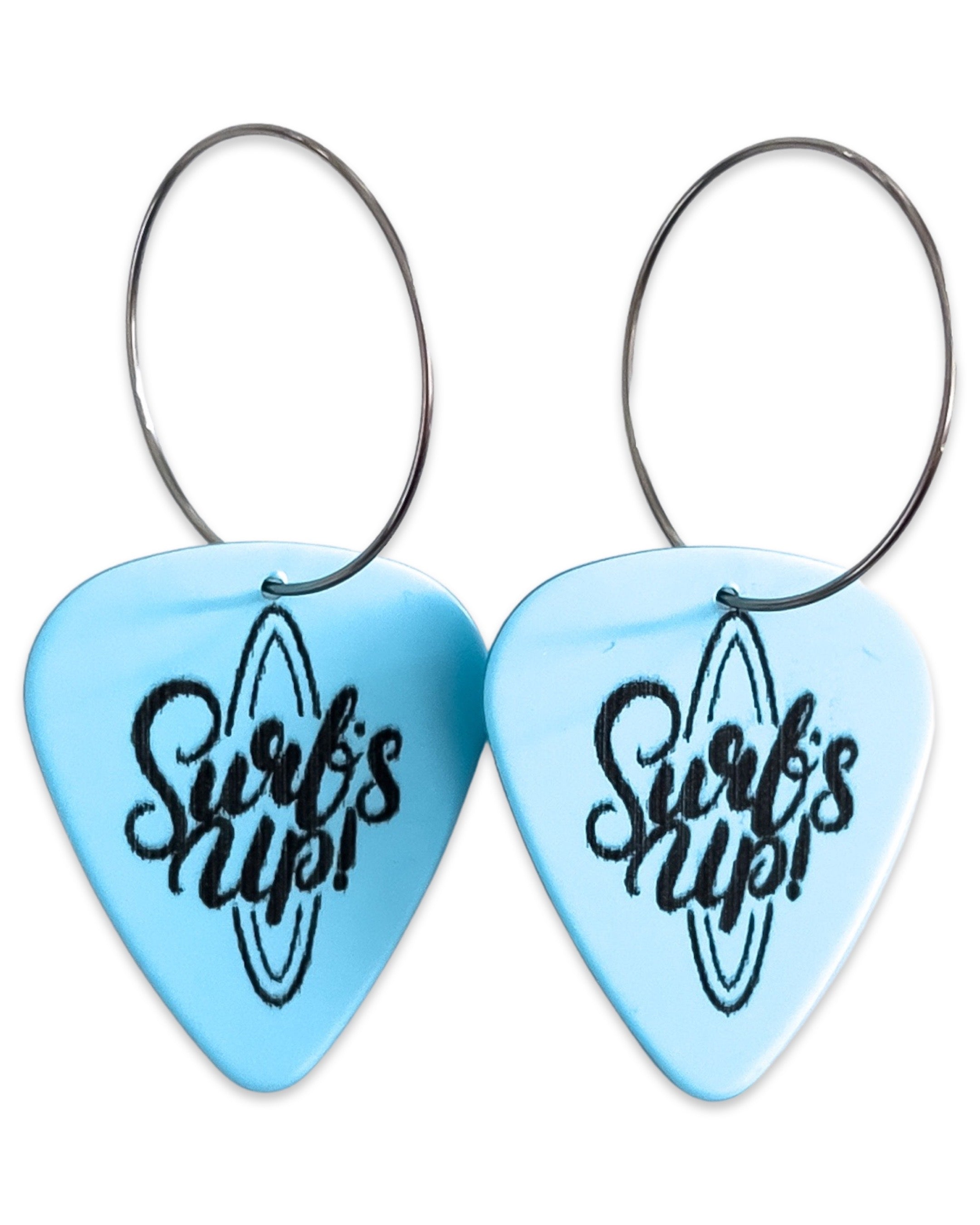 Surf's Up Single Guitar Pick Earrings