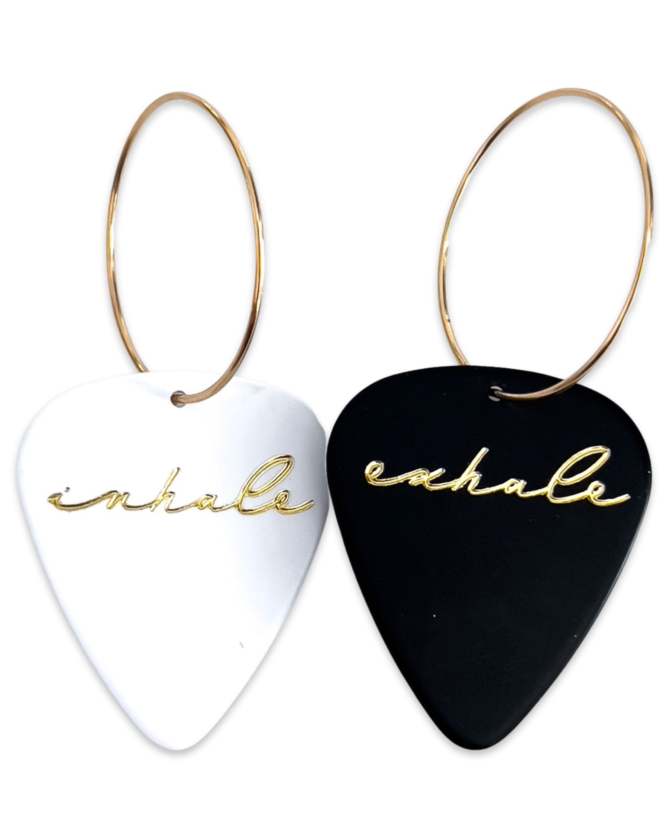 Inhale/Exhale Mix Match Single Guitar Pick Earrings